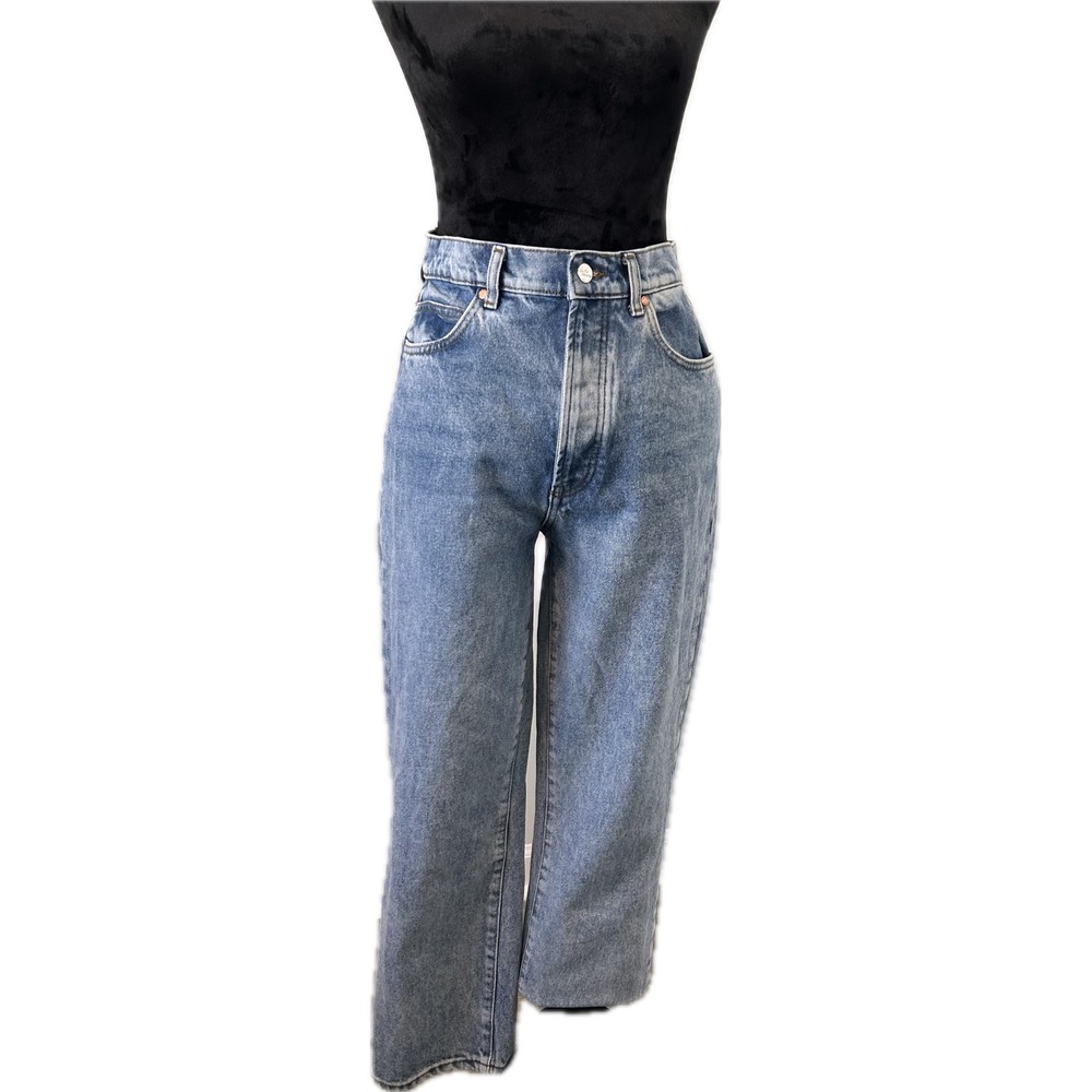 High Waisted Mom Jeans Acid Wash Denim Straight Leg Women's Jeans